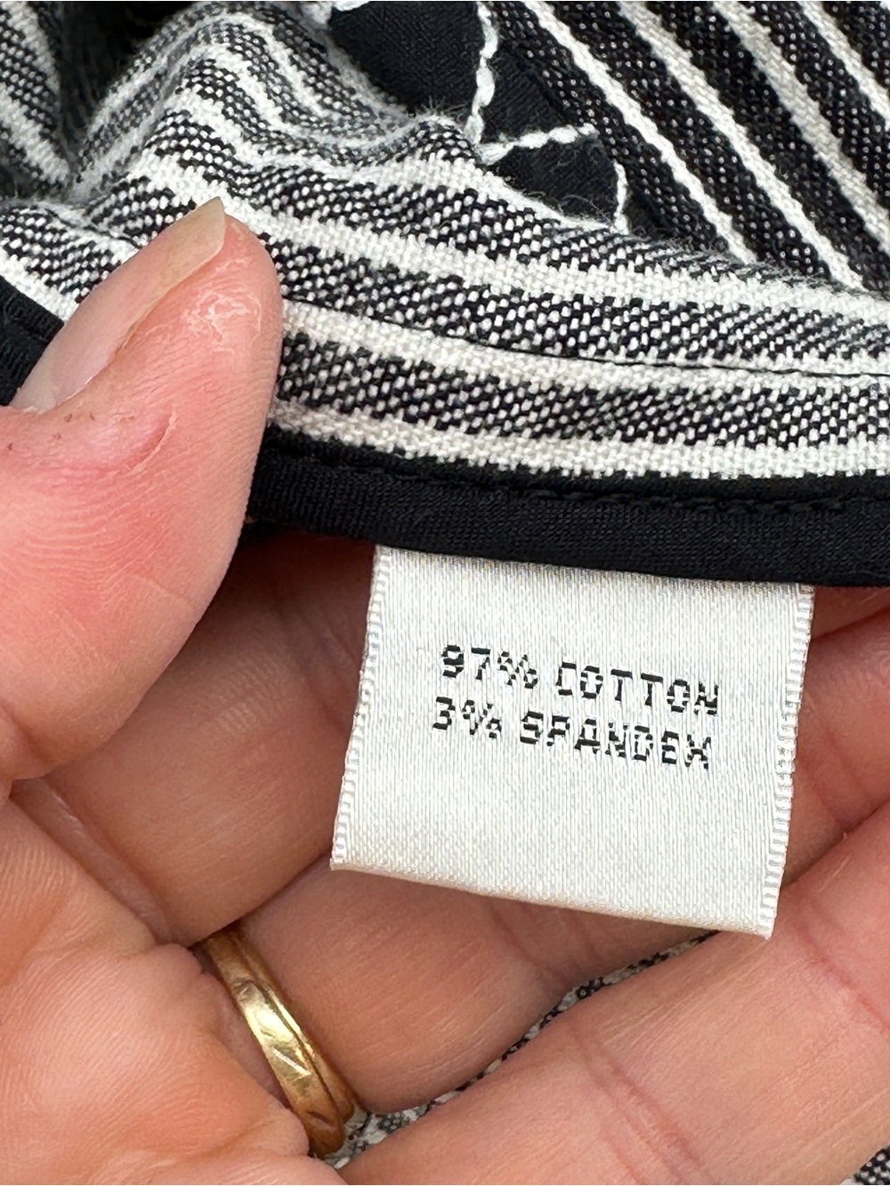 Talbots Size 16 Denim Black and White Pinstripe Blazer with Zigzag Trim - Picture 6 of 9